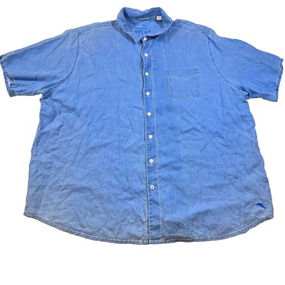 Tommy Bahama Other - Tommy Bahama Relax 100% Linen Button Front Short Sleeve Camp Shirt Men's 4XT